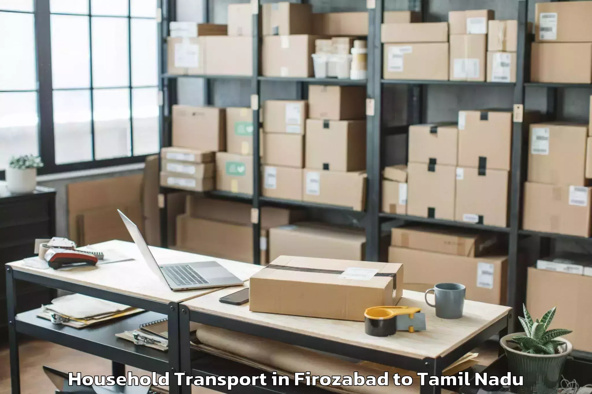 Affordable Firozabad to Poonamallee Household Transport